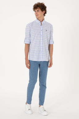 Erkek A__k Mavi Uzun Kollu G_mlek Sepette S_rpriz _ndirim - U.s. polo assn фото 4