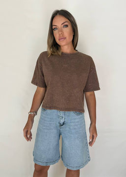 K12861 Футболка OVER SIZE КОРИЧНЕВЫЙ