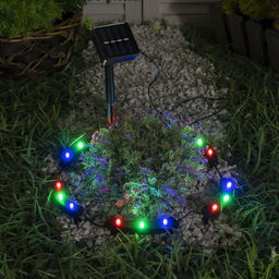 Садовый светильник на солнечной батарее Обруч, 15 LED, свечение мульти