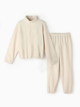 Костюм женский (анорак, брюки) MINAKU: Fleece Soft, размер 48, бежевый