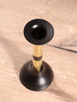 Подсвечник на 1 свечу «Креманка», латунь, чёрный с золотом, 8×8×18 см