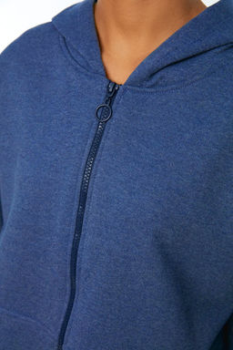 TRENDYOLMILLA Ekru Basic Fermuarl? Kapusonlu Crop Kal?n Ici Polarl? Orme Sweatshirt TWOAW20SW0660  фото 33