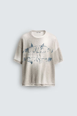 SPRAY PRINT KNIT T-SHIRT