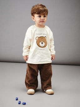 Bisiklet Yaka Erkek Bebek Sweatshirt ve Pantolon 2li