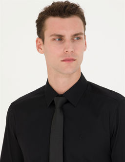 Siyah Slim Fit Uzun Kollu Basic G_mlek - Pierre cardin фото 2