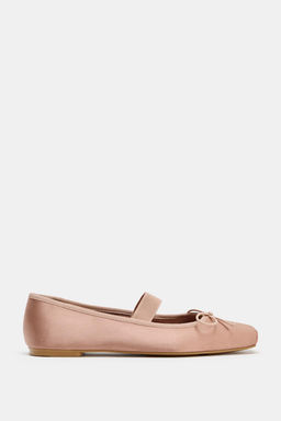 SATIN BALLET FLATS WITH BOW - Zara фото 11