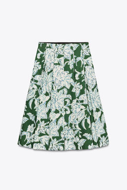 ZW COLLECTION PLEATED FLORAL SKIRT - Zara фото 14