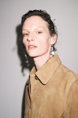 ZW COLLECTION LIMITED EDITION 100% SUEDE LEATHER JACKET - Zara фото 10