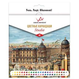 VISTA-ARTISTA Studio VACPS-48 Цветные карандаши набор заточенный 4 х 48 цв