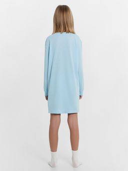 Сорочка ночная для девочек голубая со змейкой