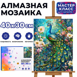Мозаика алмазная  "Павлин" 30*40 см.