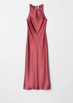 Vestido midi de sat?n sin mangas
