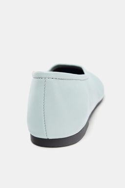 LEATHER TOPSTITCHED BALLERINA