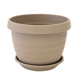 Пластиковый горшок Толедо, D 27, фраппе с поддоном - Вещицы фото 3