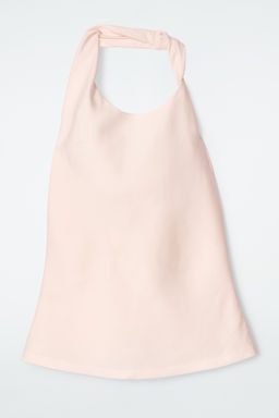 TOP DE CUELLO HALTER EN MEZCLA DE LINO