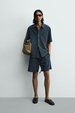 CAMISA RELAXED FIT EFECTO LAVADO / petro lavado
