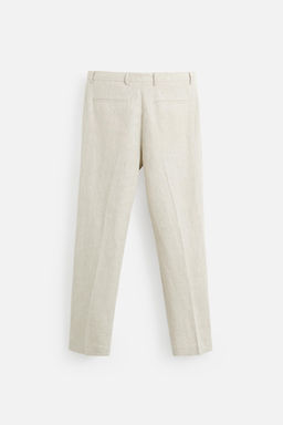 100% LINEN PLEATED TROUSERS - Zara фото 8