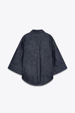 Z1975 WIDE SLEEVE DENIM SHIRT - Zara фото 13