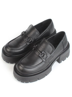 03-C1805-1 BLACK Лоферы женские (натуральная кожа) - Фабричный китай фото 4