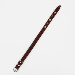 Ошейник кожаный на синтепоне, 45 х 2 см, ОШ 25-35 см, коричневый - Пижон фото 3