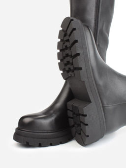 02-FK884-1M BLACK Сапоги зимние женские (натуральная кожа, байка, натуральный мех) - Фабричный китай фото 15