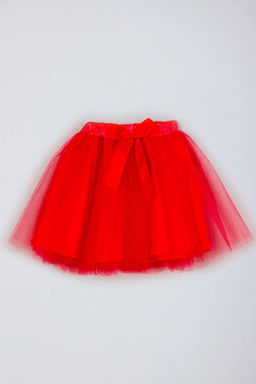 K?rm?z? K?z Cocuk Regular/Normal Kal?p Kurdeleli Tutu Dokuma Etek TKDAW25ET00004