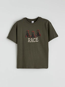 Bask?l? Erkek ?ocuk ?ortlu Pijama Tak?m?