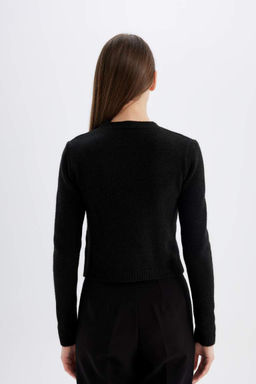 Свитер премиум-класса стандартной посадки с круглым вырезом - Defacto фото 7