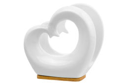 Салфетница 11*6*10,5 см "Сердце" на дерев. подставке