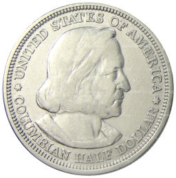 Монета 1/2 доллара 1893 года США Колумбийская выставка в Чикаго