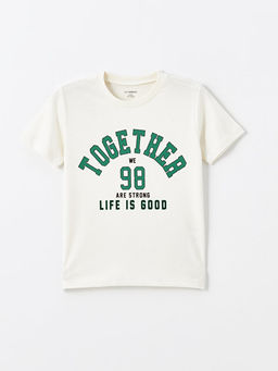 Bisiklet Yaka K?sa Kollu Bask?l? Erkek Bebek Ti??rt