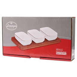 90051-508 Менажница на подставке 3 блюда 4пр керамика LR (х8) - Mayer&boch фото 3