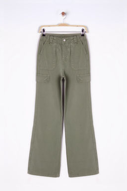 Haki Kargo Cep Kapak Detayl? Yuksek Bel Wide Leg Jeans TWOSS25JE00030 - Trendyolmilla фото 5
