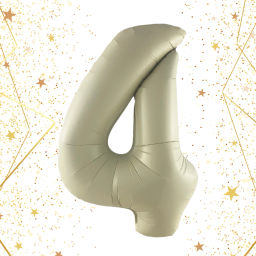 Шар фольгированный 32/81см "Цифра "4" (молочный)