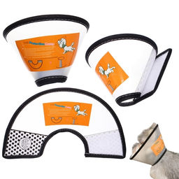 Цена за 4 шт. Воротник ветеринарный на липучках "ЛЮБИМЫЙ БРО", окружность шеи 14-17см, диаметр 30,4см (пакет)