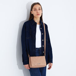 Сумка-мессенджер на магнитах, цвет бежевый - Simaland фото 6