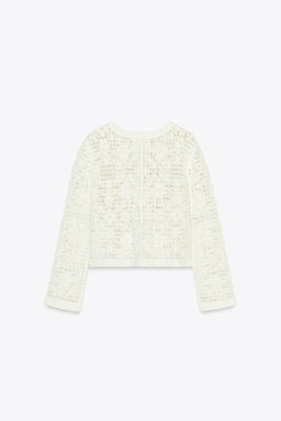 CROCHET JACKET WITH BUTTONS - Zara фото 9