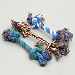 Игрушка канатная 2 узла большая, 100 г, микс цветов - Пижон фото 5