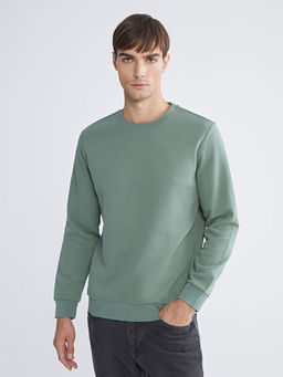 Bisiklet Yaka Erkek Kal?n Sweatshirt