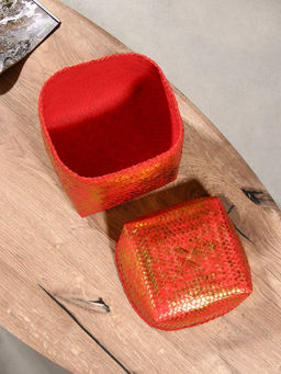 Корзинка плетёная «Голден», 20×20×26 см, розовая