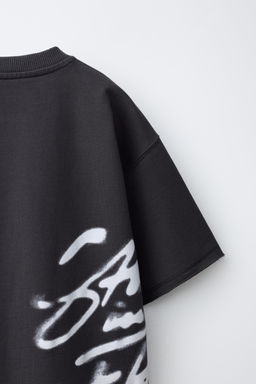 CAMISETA FELPA ESTAMPADA GRAFFITI / Antracita oscuro - Zara фото 5