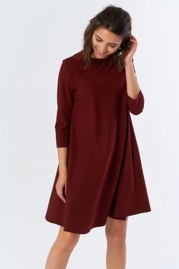 Платье короткое свободное бордовое