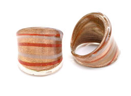 Перстень женский из муранского стекла модель 13 цв.золотисто-красный