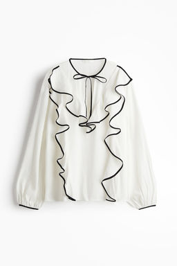 Blusa de crepe con volantes - H&m фото 6