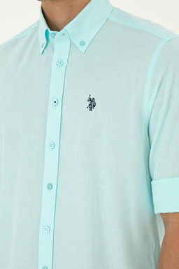 Рубашка мужская U.S. Polo Assn с длинным рукавом зеленая  фото 14