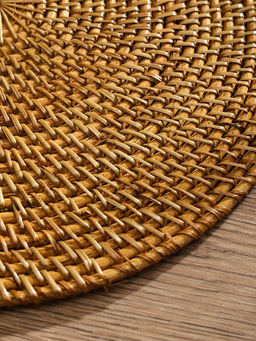 Коврик сервировочный плетеный круглый ротанг, 30х30х0,5 см