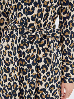 Leopar Desenli Kad?n G?mlek Elbise