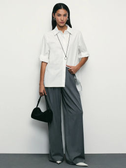 Рубашка из хлопка с рукавом 7/8 / Zarina фото 2