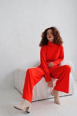 7362 Костюм трикотажный в стиле бохо алый - Martichelli фото 10