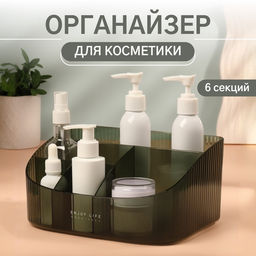 Органайзер для хранения «GREEN», 6 секций, 23×15.5×11 см, полупрозрачный, зелёный